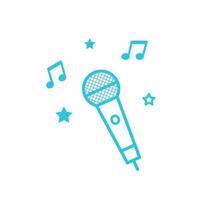 Karaoke microphone icon. Isolated on white background. From blue icon set. vector