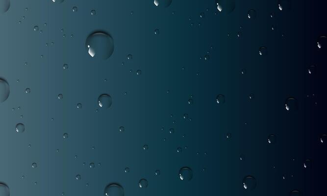 Condensation water drops on dark blue background.