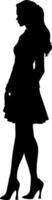 black silhouette of a girl without background vector
