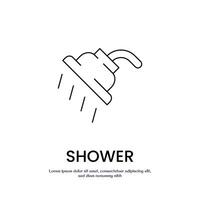 shower thin outline icon design good for web or mobile app vector