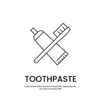 tooth paste thin outline icon design good for web or mobile app vector