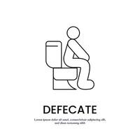 defecate thin outline icon design good for web or mobile app vector