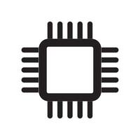 processor chip icon vector