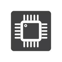 processor chip icon vector