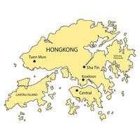 Hong Kong map design vector