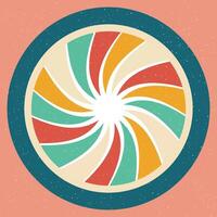 A colorful circle with a spiral inside vector