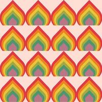 A colorful pattern of flames is displayed on a pink background vector