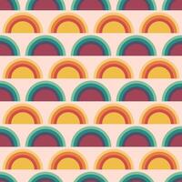 A colorful rainbow pattern is displayed on a pink background vector