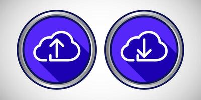 Download And Upload Arrow Icon Button Set Design Illustration vector