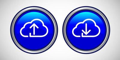 Download And Upload Arrow Icon Button Set Design Illustration vector