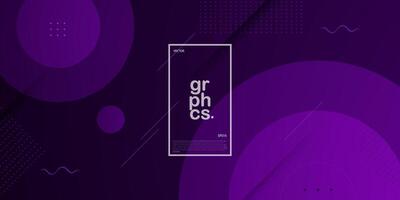 Dynamic geometric dark purple abstract background. Purple elements with circle gradient pattern. Modern shapes composition. Eps10 vector