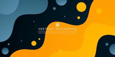 Dark blue background with orange geometric wave business banner design. Creative banner design with wave shapes and lines for template. Simple horizontal banner. Eps10 vector