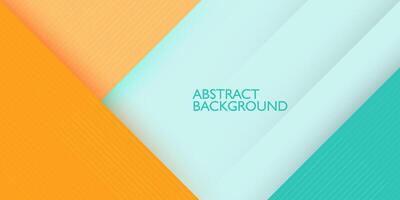 Abstract geometric colorful green and orange color pattern background with simple overlap shape and lines. Colorful trendy 3d design. Cool and modern with papercut concept. Eps10 vector