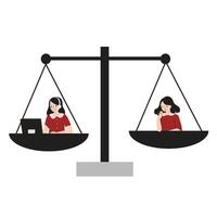 Work daily life balance flat design illustration isolated in white background vector