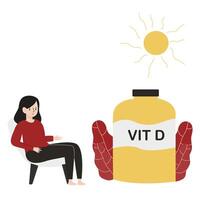 Sunbathing flat design illustration isolated in white background vector