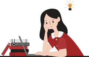 Looking for ideas flat design illustration isolated in white background vector