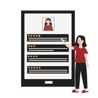Rating performance flat design illustration isolated in white background vector