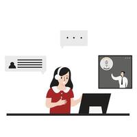 Online presentation flat design illustration isolated in white background vector