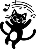 Playful Cat Jumping with Music Notes vector
