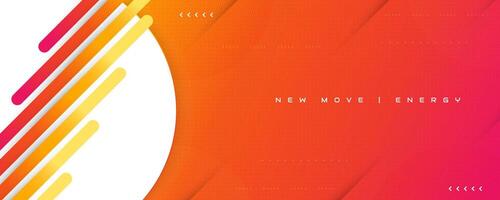 Abstract and Creative Orange Gradient Background with Modern Technology Concept. Cover, Banner or Layout Design Template for Identity, Branding, Advertising or Promotion vector