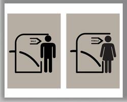 Restroom, toilet icons male and female sign vector