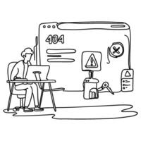 Enhance your website or app with this eye catching flat illustration of an error warning sign. This versatile image is ideal for error messages, alerts, notifications, and more. vector
