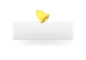Subscribe button with ring bell social media following subscription 3d icon realistic vector