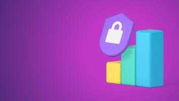 Data analyzing protection guarantee chart information management 3d icon realistic vector