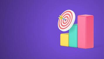 Growth diagram analyzing business goal achievement data increase 3d icon realistic vector