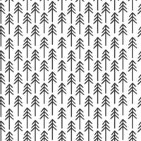 Monochrome seamless pattern with simple pine trees. Scandinavian background. vector