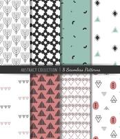 Trendy modern geometrical backgrounds. Set of abstract seamless patterns. vector