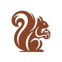 Color squirrel with nut color vector