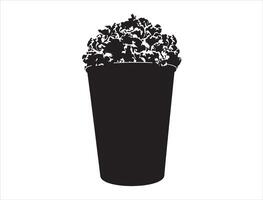 Popcorn silhouette on white background vector