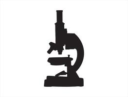 Microscope silhouette on white background vector