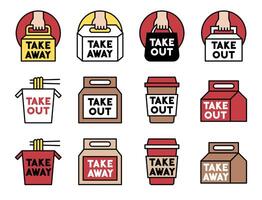 Takeout and Takeaway icons set 2 vector