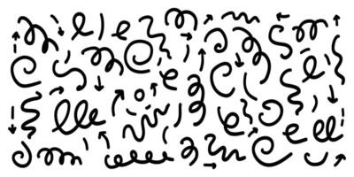 Fun line doodle. Simple childish scribble minimalist trendy design with basic shapes. vector