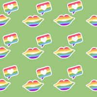 Seamless pattern Lgbt lips message pride vector