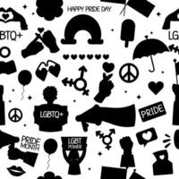 Seamless silhouette pattern Lgbt elements pride month vector