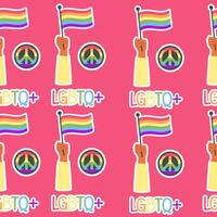 Seamless pattern hands with flag vector