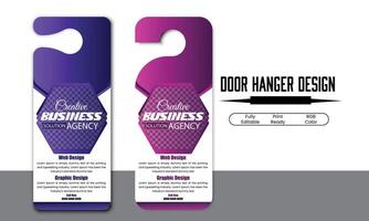 Modern business advertising door hanger or rack card design vector