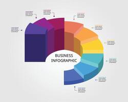 circle pie chart level template for infographic for presentation for 9 element vector