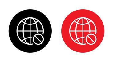 No internet, offline globe icon. Off connection concept vector