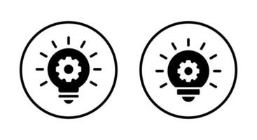 Gear bulb icon on circle line. Development, management lamp concept vector