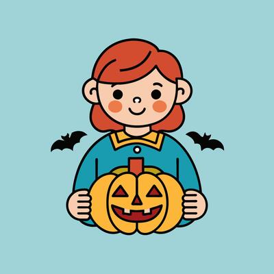 This is a drawing of a boy wearing a Halloween costume