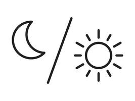 Sun and moon icon isolated on white background. Day and night line icon. vector