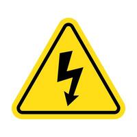 High voltage sign with lightning. vector