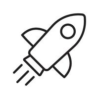 Rocket icon. Simple outline rocket sign. Rocket launched icon. vector