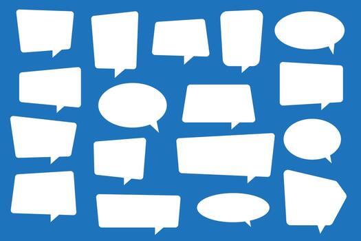 Set of speech bubbles. Speak bubble text, cartoon chatting box, message box. Blank empty white speech bubbles. vector