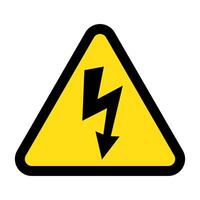 High voltage sign with lightning. vector