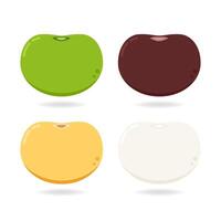 Black turtle, Mung bean, Kidney bean and Soy bean on white background. Bean logo design. vector
